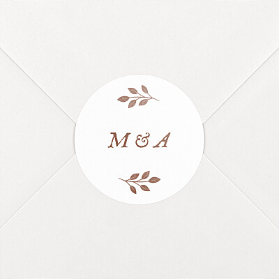 Stickers pour enveloppes mariage orange signature végétale sienne Stickers pour enveloppes mariage orange signature végétale sienne