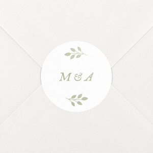 Stickers pour enveloppes mariage Signature végétale Vert