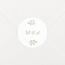 Stickers pour enveloppes mariage Signature végétale Vert