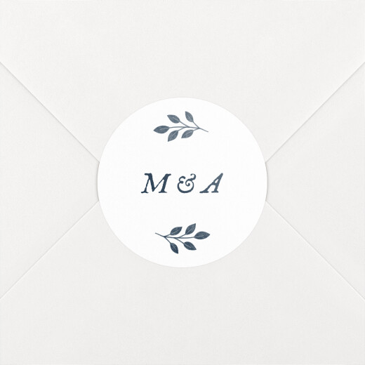 Stickers pour enveloppes mariage Signature végétale Bleu - Vue 1 Stickers pour enveloppes mariage Signature végétale Bleu - Vue 1