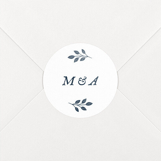 Stickers pour enveloppes mariage Signature végétale bleu - Vue 2
