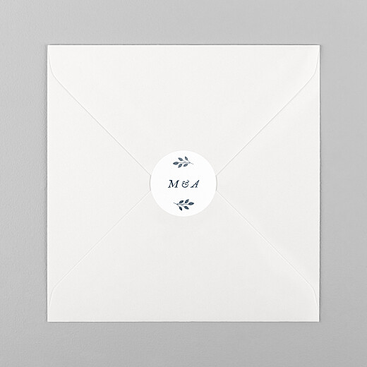 Stickers pour enveloppes mariage Signature végétale bleu - Vue 1