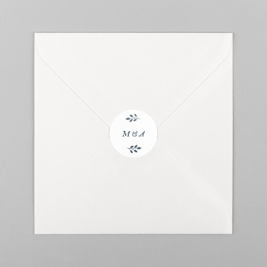 Stickers pour enveloppes mariage Signature végétale Bleu - Vue 2