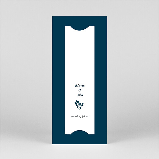 Carte de remerciement mariage Signature végétale (marque page) Bleu - Vue 3