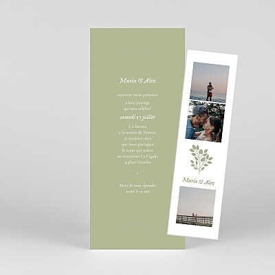 Faire-part de mariage vert signature végétale (marque-page) toscane Faire-part de mariage vert signature végétale (marque-page) toscane