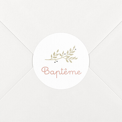 Stickers pour enveloppes baptême rose liberty feuillage rose Stickers pour enveloppes baptême rose liberty feuillage rose