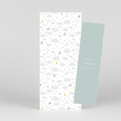 Faire-part de baptême mr & mrs clynk nuage de lait (marque page) vert Faire-part de baptême mr & mrs clynk nuage de lait (marque page) vert
