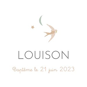 Etiquette perforée baptême rose nuage de lait rose Etiquette perforée baptême rose nuage de lait rose