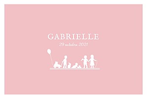 Faire-part de naissance jouets jeux d'enfants à 4 (4 pages) rose Faire-part de naissance jouets jeux d'enfants à 4 (4 pages) rose