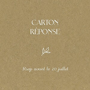 Carton réponse mariage beige dryade kraft Carton réponse mariage beige dryade kraft