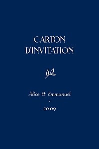 Carton d'invitation mariage le collectif dryade (portrait) bleu Carton d'invitation mariage le collectif dryade (portrait) bleu