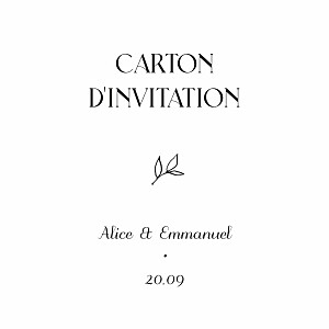 Carton d'invitation mariage blanc dryade blanc Carton d'invitation mariage blanc dryade blanc