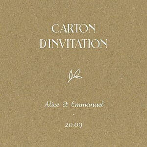 Carton d'invitation mariage dryade kraft Carton d'invitation mariage dryade kraft