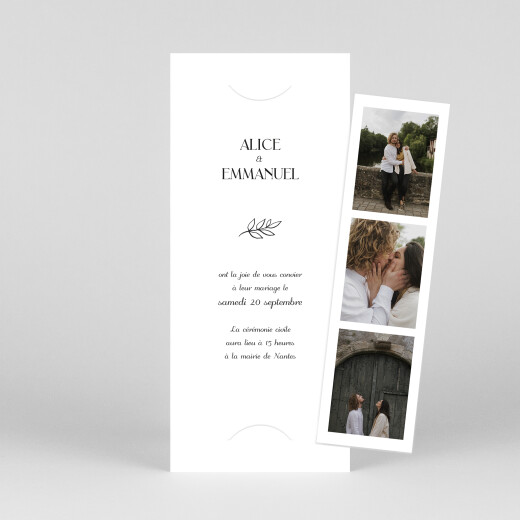 Faire-part de mariage Dryade (marque page) Blanc - Vue 1 Faire-part de mariage Dryade (marque page) Blanc - Vue 1