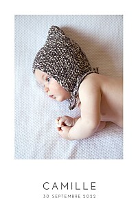 Faire-part de naissance doré élégant cœur portrait (dorure) blanc Faire-part de naissance doré élégant cœur portrait (dorure) blanc