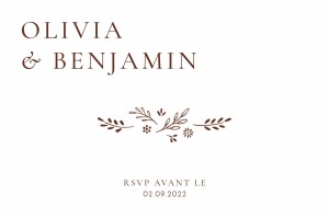 Carton réponse mariage Laure de Sagazan II Blanc et bois de rose Carton réponse mariage Laure de Sagazan II Blanc et bois de rose