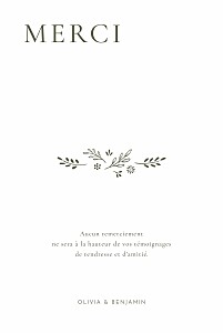 Carte de remerciement mariage laure de sagazan ii vert Carte de remerciement mariage laure de sagazan ii vert