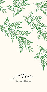 Menu de mariage ritournelle (dorure) vert Menu de mariage ritournelle (dorure) vert