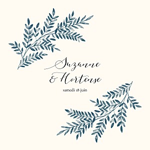 Faire-part de mariage bleu ritournelle (dorure) bleu Faire-part de mariage bleu ritournelle (dorure) bleu