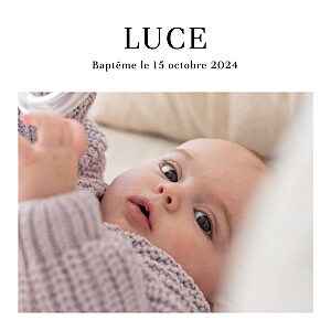 Faire-part de baptême magazine blanc Faire-part de baptême magazine blanc