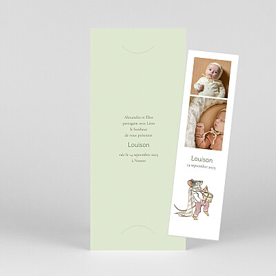 Faire-part de naissance marque-page ernest et célestine i (marque page) vert Faire-part de naissance marque-page ernest et célestine i (marque page) vert