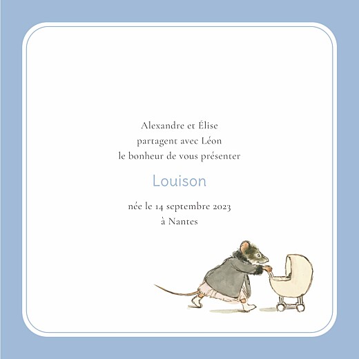 Faire-part de naissance Ernest et Célestine I (4 pages) Bleu - Page 3 Faire-part de naissance Ernest et Célestine I (4 pages) Bleu - Page 3