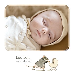Faire-part de naissance avec photo ernest et célestine i blanc Faire-part de naissance avec photo ernest et célestine i blanc