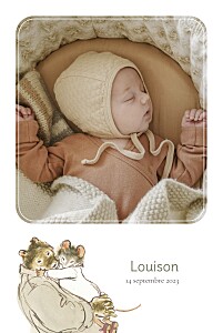 Faire-part de naissance photos ernest et célestine i (portrait) blanc Faire-part de naissance photos ernest et célestine i (portrait) blanc
