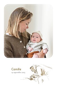 Faire-part de naissance classique ernest et célestine ii (portrait) sépia Faire-part de naissance classique ernest et célestine ii (portrait) sépia