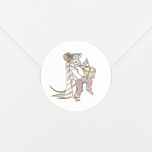 Stickers pour enveloppes naissance Ernest et Célestine I Vert