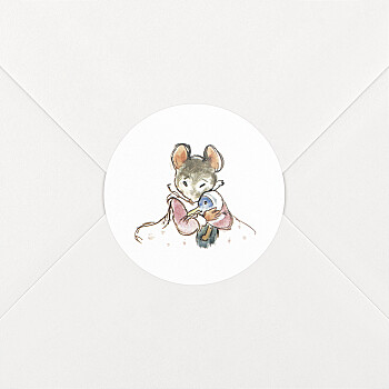 Stickers pour enveloppes naissance ernest et célestine i blanc Stickers pour enveloppes naissance ernest et célestine i blanc