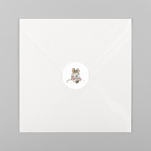 Stickers pour enveloppes naissance Ernest et célestine i blanc - Vue 1