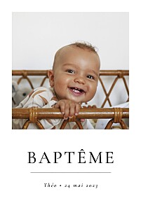 Faire-part de baptême précieux moments (portrait) blanc Faire-part de baptême précieux moments (portrait) blanc