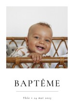 Faire-part de baptême Précieux moments (portrait) blanc