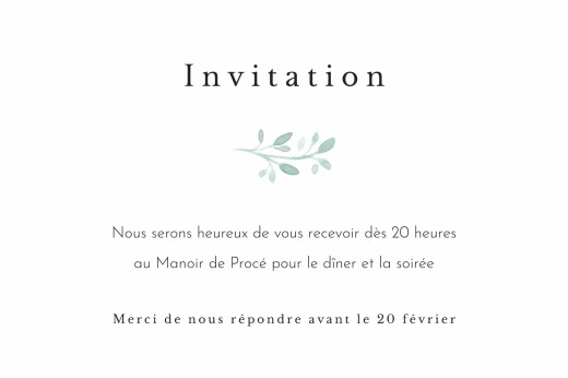 Carton d'invitation mariage Ronde aquarellée (Paysage) Blanc - Recto Carton d'invitation mariage Ronde aquarellée (Paysage) Blanc - Recto