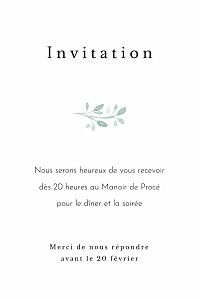 Carton d'invitation mariage classique ronde aquarellée (portrait) blanc Carton d'invitation mariage classique ronde aquarellée (portrait) blanc