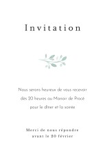 Carton d'invitation mariage Ronde aquarellée (Portrait) Blanc