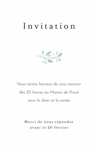Carton d'invitation mariage Ronde aquarellée (Portrait) Blanc - Recto