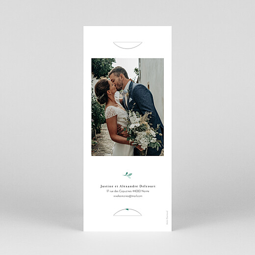 Carte de remerciement mariage Ronde aquarellée (marque page) Blanc - Vue 4