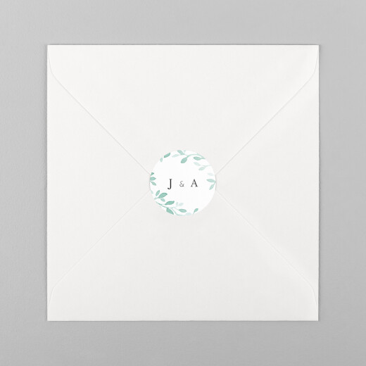 Stickers pour enveloppes mariage Ronde aquarellée Blanc - Vue 2