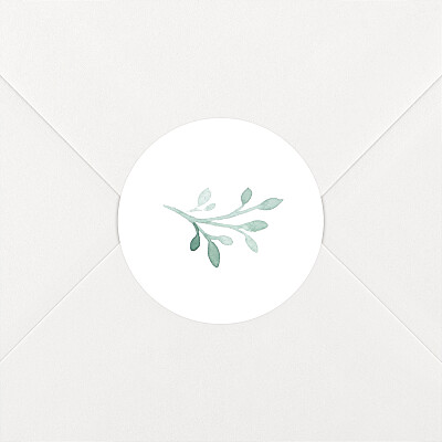 Stickers pour enveloppes mariage champêtre ronde aquarellée blanc Stickers pour enveloppes mariage champêtre ronde aquarellée blanc
