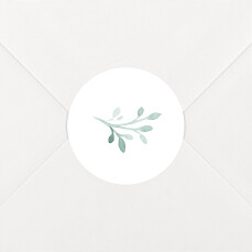 Stickers pour enveloppes mariage Ronde aquarellée Blanc