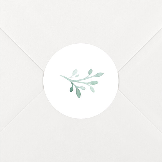 Stickers pour enveloppes mariage Ronde aquarellée Blanc - Vue 1