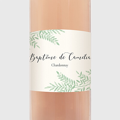 Étiquette de bouteille baptême ritournelle vert Étiquette de bouteille baptême ritournelle vert