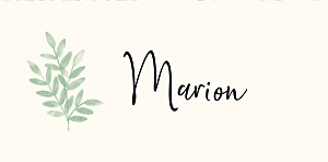 Marque-place baptême fille ritournelle vert Marque-place baptême fille ritournelle vert