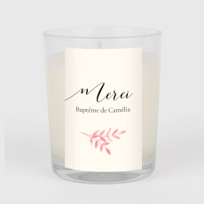 Étiquette autocollante baptême Ritournelle rose Étiquette autocollante baptême Ritournelle rose