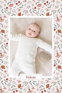 Faire-part de naissance rose flora (portrait) rose Faire-part de naissance rose flora (portrait) rose