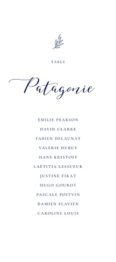 Plan de table mariage Ronde des prés Bleu - Recto Plan de table mariage Ronde des prés Bleu - Recto