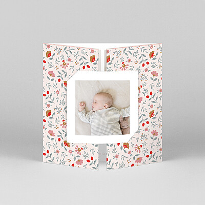 Faire-part de naissance photos flora (fenêtre) rose Faire-part de naissance photos flora (fenêtre) rose