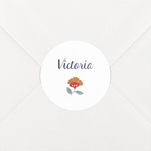 Stickers pour enveloppes naissance Flora Nuit
